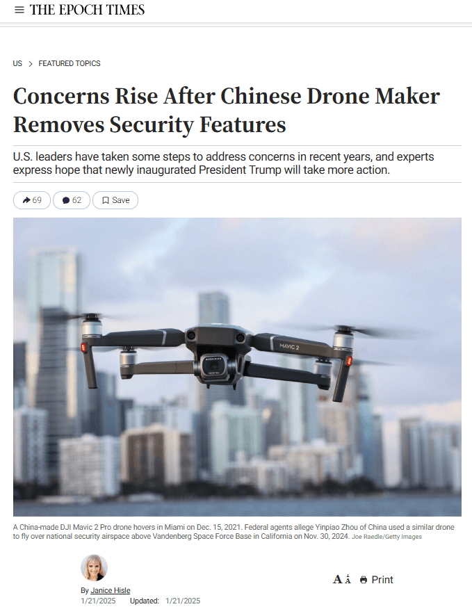 Epoch Times full-article spread quoting Robert Newcomb
